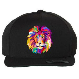 Elegant Colorful Cool Lion Head Wool Snapback Cap