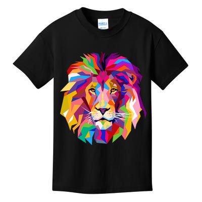 Elegant Colorful Cool Lion Head Kids T-Shirt