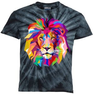 Elegant Colorful Cool Lion Head Kids Tie-Dye T-Shirt