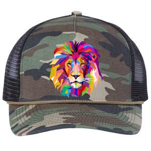 Elegant Colorful Cool Lion Head Retro Rope Trucker Hat Cap