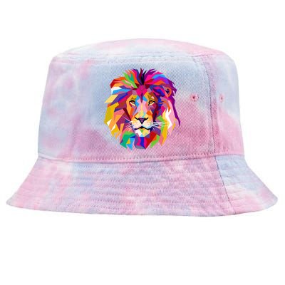 Elegant Colorful Cool Lion Head Tie-Dyed Bucket Hat