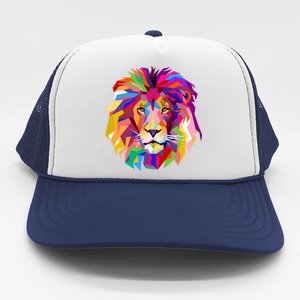 Elegant Colorful Cool Lion Head Trucker Hat