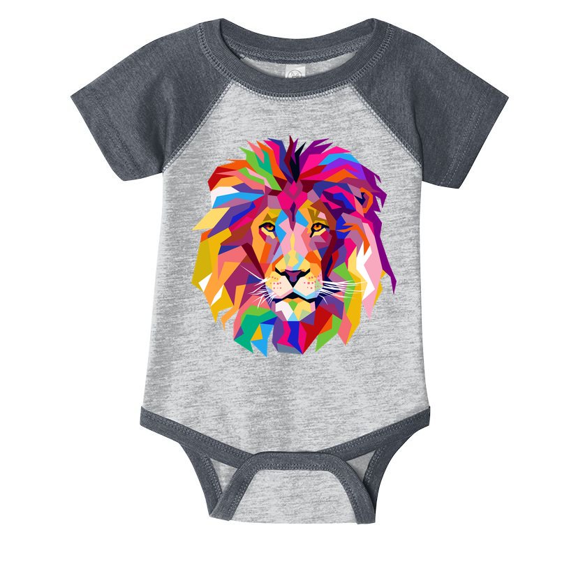 Elegant Colorful Cool Lion Head Infant Baby Jersey Bodysuit