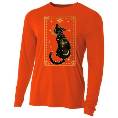 Elegant Galaxy Tarot Card Cat Cooling Performance Long Sleeve Crew