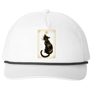 Elegant Galaxy Tarot Card Cat Snapback Five-Panel Rope Hat