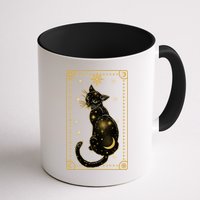 Elegant Galaxy Tarot Card Cat Mug