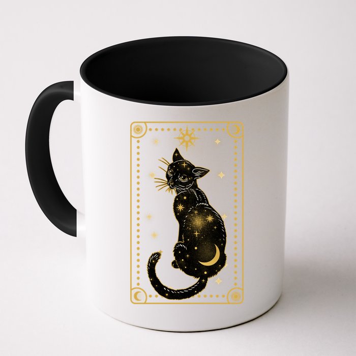 Elegant Galaxy Tarot Card Cat Mug