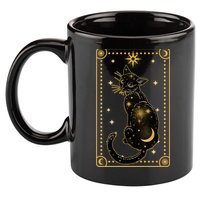 Elegant Galaxy Tarot Card Cat 11oz C Handle Ceramic Mug