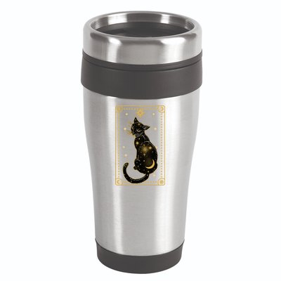Elegant Galaxy Tarot Card Cat 16oz Travel Tumbler