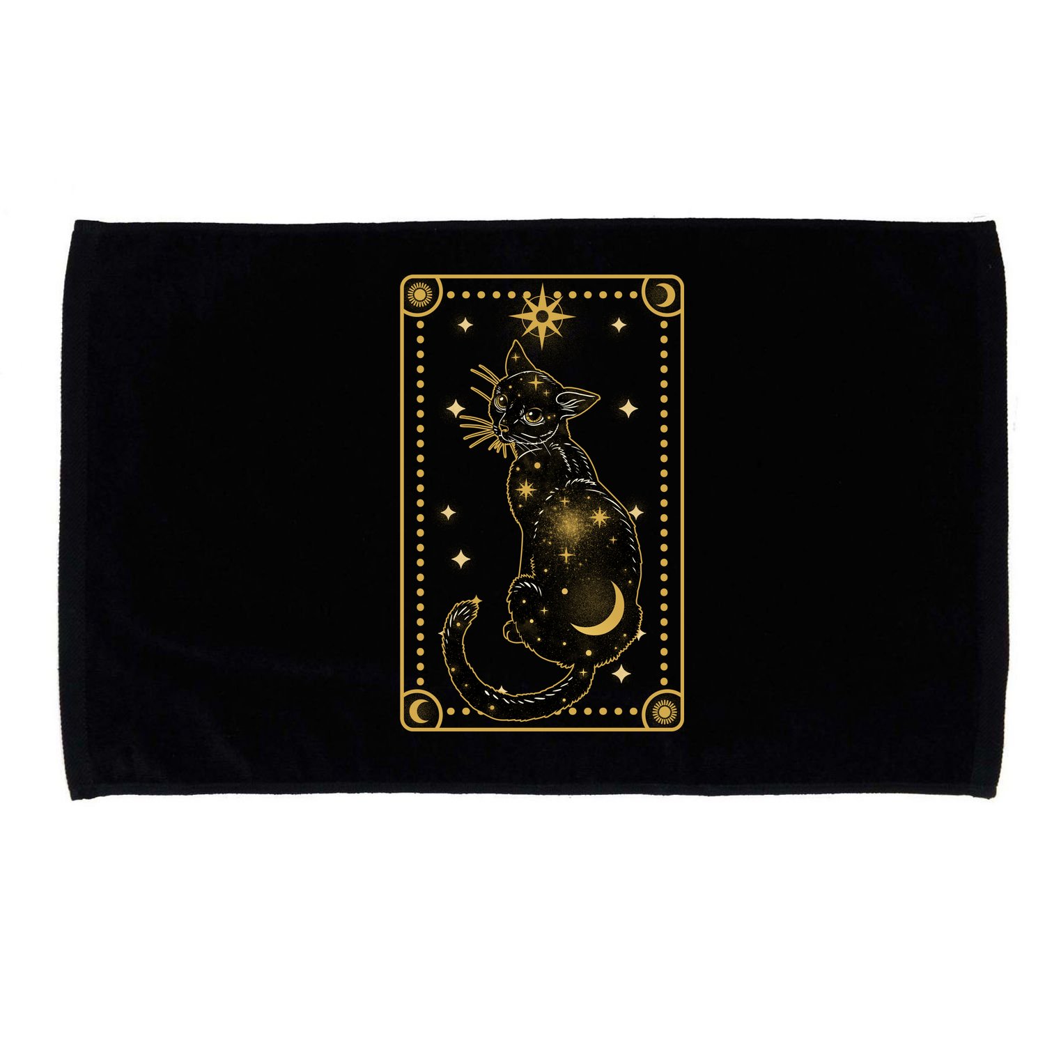 Elegant Galaxy Tarot Card Cat Microfiber Hand Towel