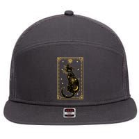 Elegant Galaxy Tarot Card Cat 7 Panel Mesh Trucker Snapback Hat
