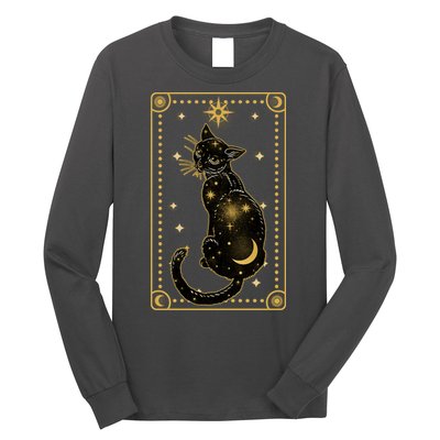 Elegant Galaxy Tarot Card Cat Long Sleeve Shirt