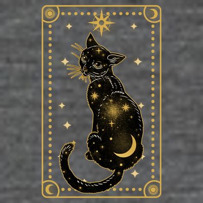 Elegant Galaxy Tarot Card Cat T-Shirt