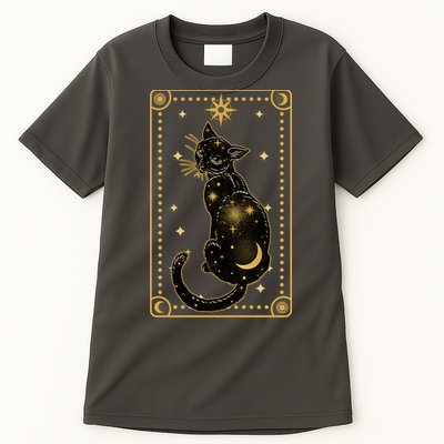 Elegant Galaxy Tarot Card Cat Tall T-Shirt