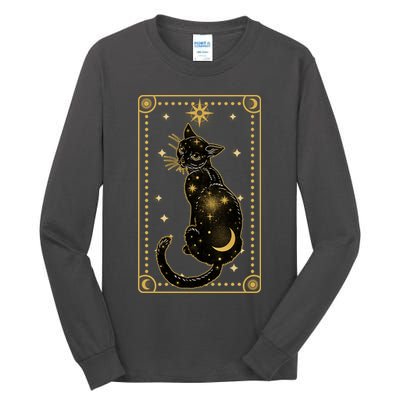 Elegant Galaxy Tarot Card Cat Tall Long Sleeve T-Shirt