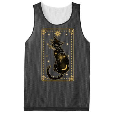 Elegant Galaxy Tarot Card Cat Mesh Reversible Basketball Jersey Tank