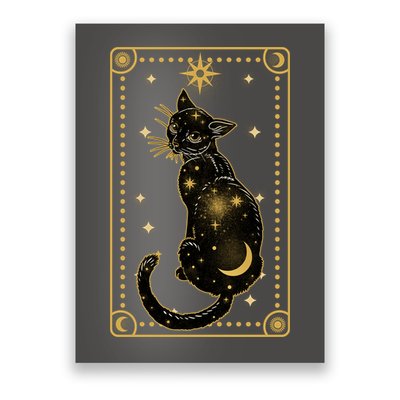 Elegant Galaxy Tarot Card Cat Poster