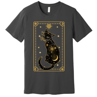 Elegant Galaxy Tarot Card Cat Premium T-Shirt