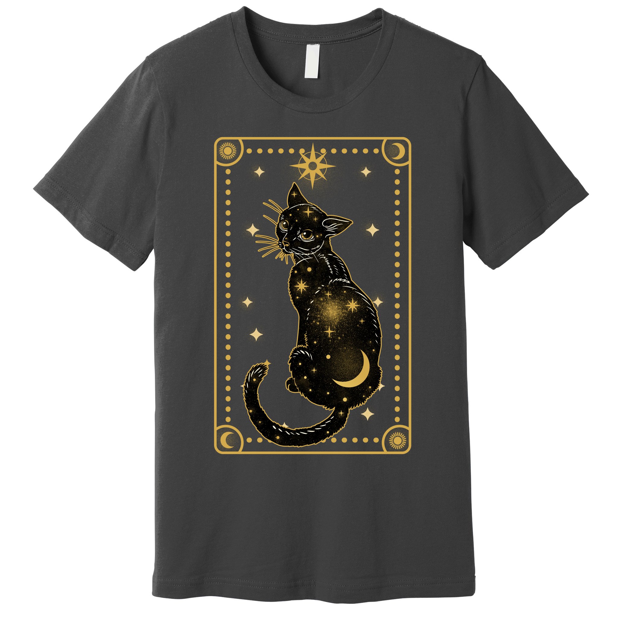 Elegant Galaxy Tarot Card Cat Premium T-Shirt