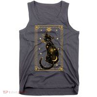 Elegant Galaxy Tarot Card Cat Tank Top