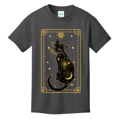 Elegant Galaxy Tarot Card Cat Kids T-Shirt