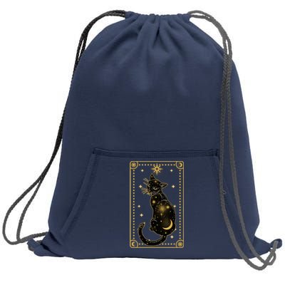 Elegant Galaxy Tarot Card Cat Sweatshirt Cinch Pack Bag