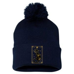 Elegant Galaxy Tarot Card Cat Pom Pom 12in Knit Beanie