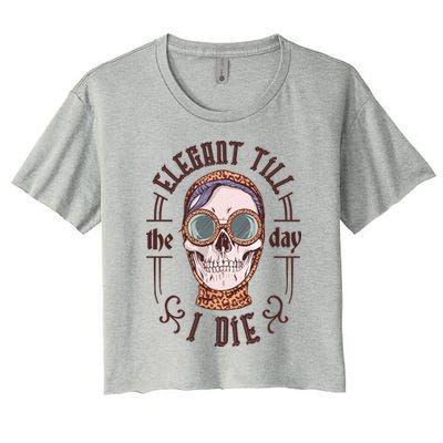 Elegant Till The Day I Die Skull Crop Top