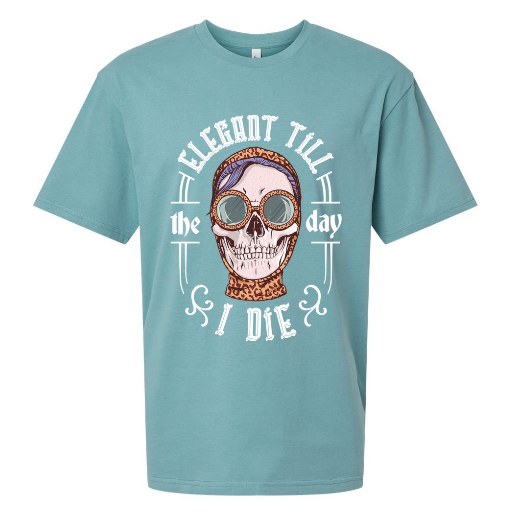 Elegant Till The Day I Die Skull Sueded Cloud Jersey T-Shirt