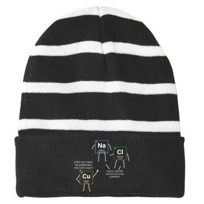 Element Funny Science Puns Striped Beanie with Solid Band