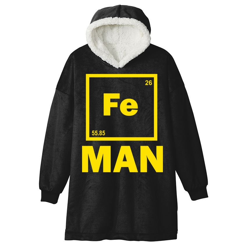 Element Of Iron Fe Hooded Wearable Blanket