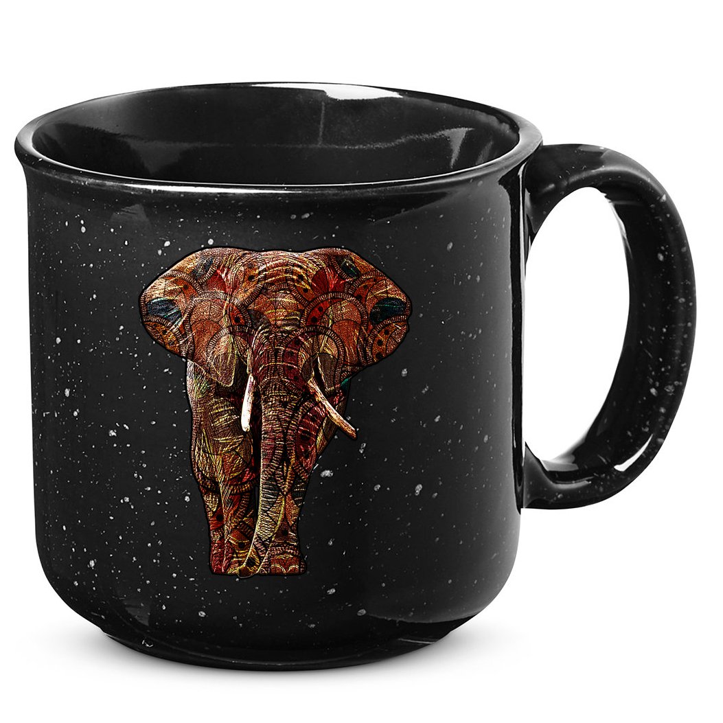Elephant African Pattern 15oz Campfire Ceramic Mug