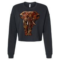 Elephant African Pattern Cropped Pullover Crew