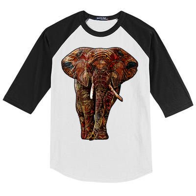 Elephant African Pattern Kids Colorblock Raglan Jersey