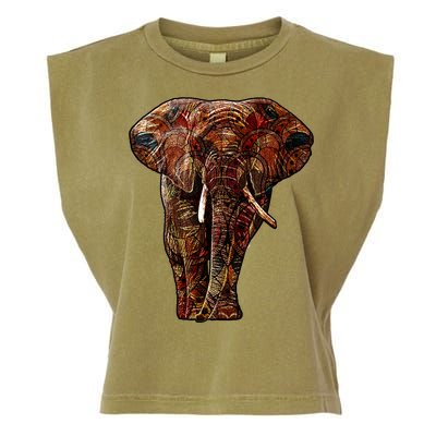 Elephant African Pattern Garment-Dyed Women's Muscle Tee