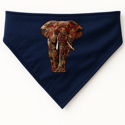 Elephant African Pattern USA-Made Doggie Bandana