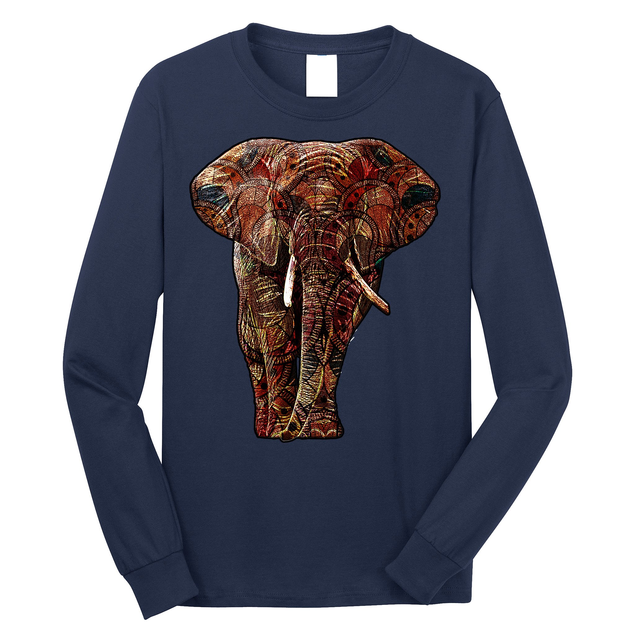 Elephant African Pattern Long Sleeve Shirt