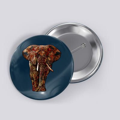 Elephant African Pattern Button