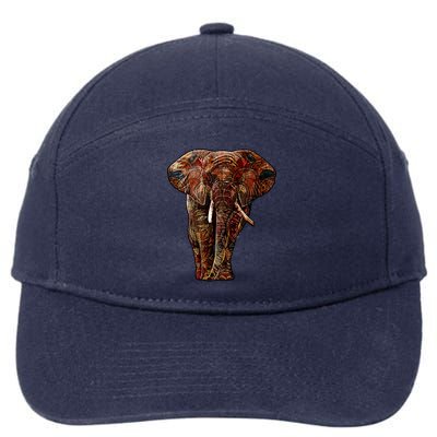 Elephant African Pattern 7-Panel Snapback Hat