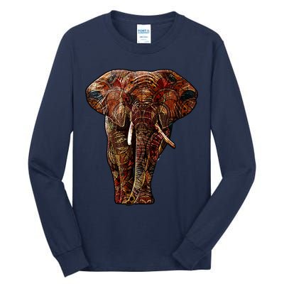 Elephant African Pattern Tall Long Sleeve T-Shirt
