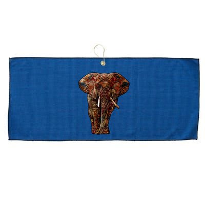 Elephant African Pattern Large Microfiber Waffle Golf Towel