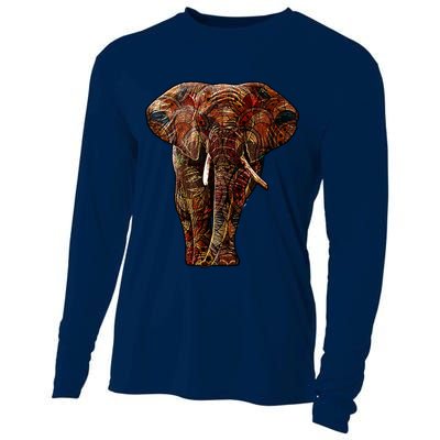 Elephant African Pattern Cooling Performance Long Sleeve Crew