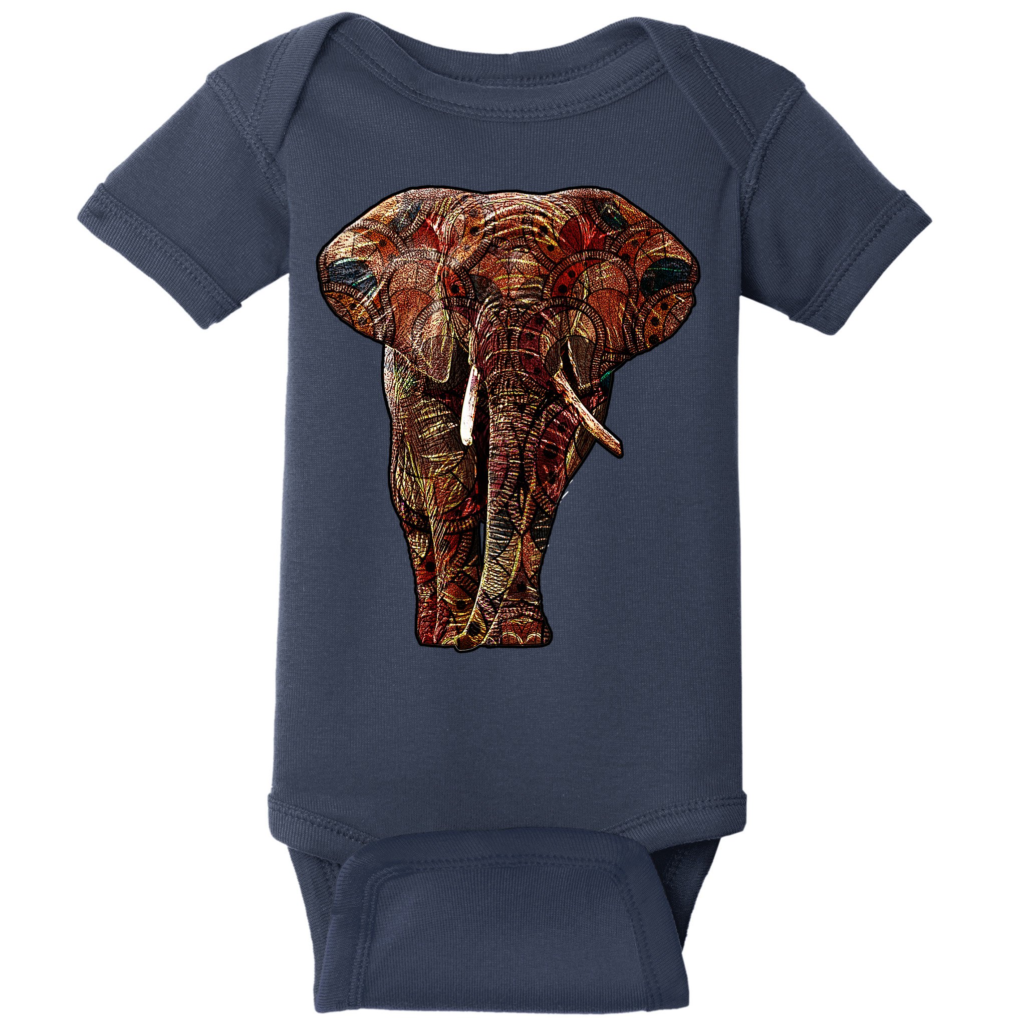 Elephant African Pattern Baby Bodysuit