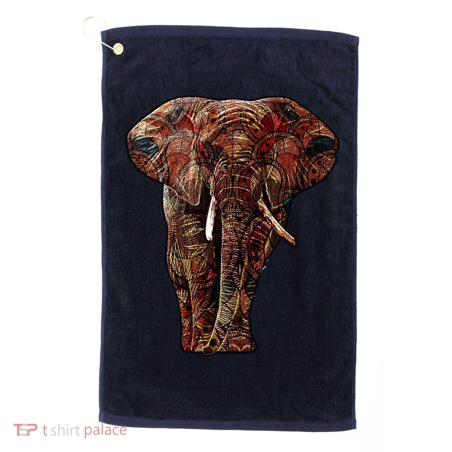 Elephant African Pattern Golf Towel