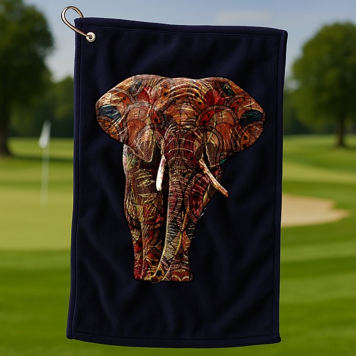 Elephant African Pattern Golf Towel