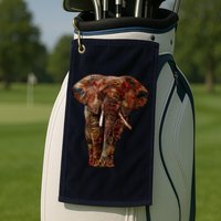 Elephant African Pattern Golf Towel