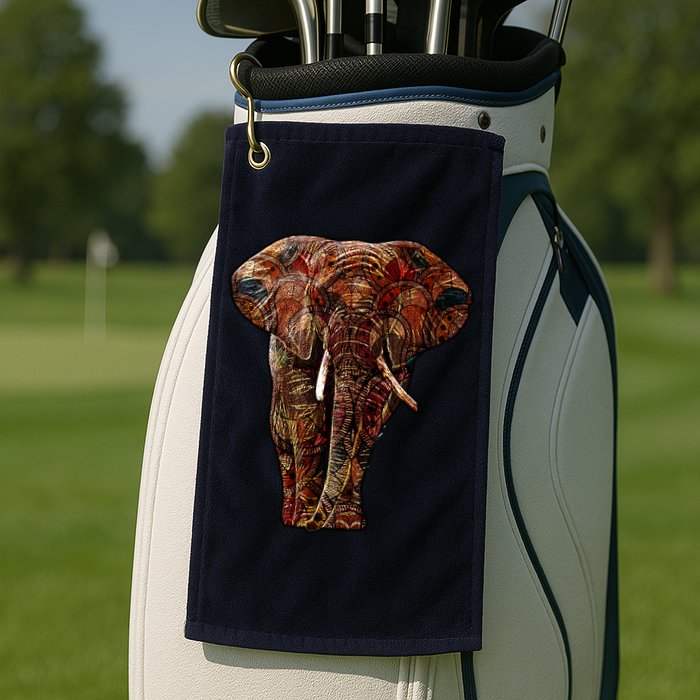 Elephant African Pattern Golf Towel