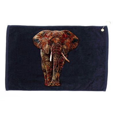 Elephant African Pattern Grommeted Golf Towel