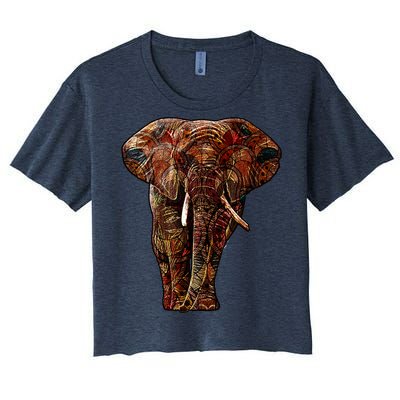 Elephant African Pattern Women's Crop Top Tee