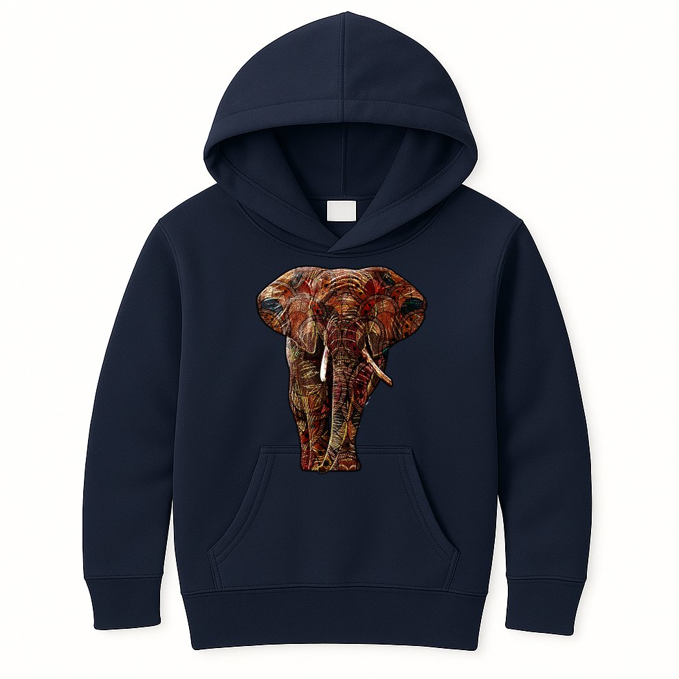Elephant African Pattern Kids Hoodie
